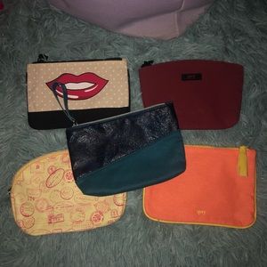 Set of 5 Ipsy makeup bags